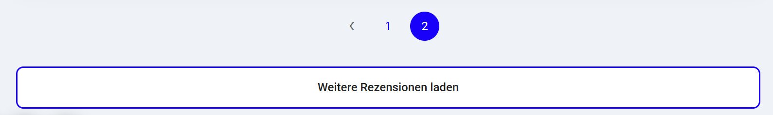 Die Blätterleiste unter den Rezensionen mit der Schaltfläche Weitere Rezensionen laden